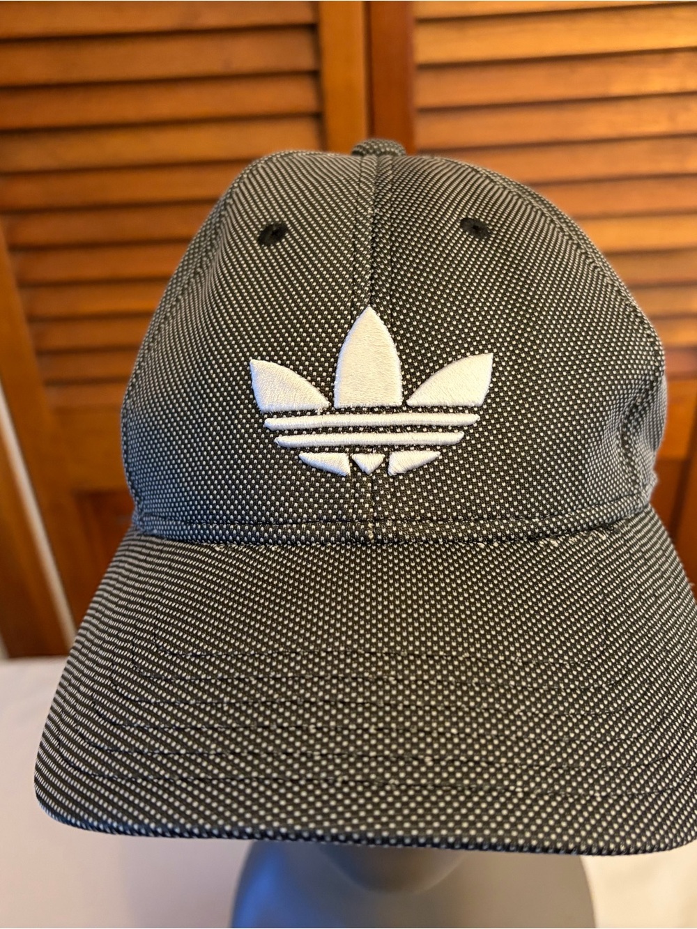 adidas Black and White Trefoil Baseball Hat